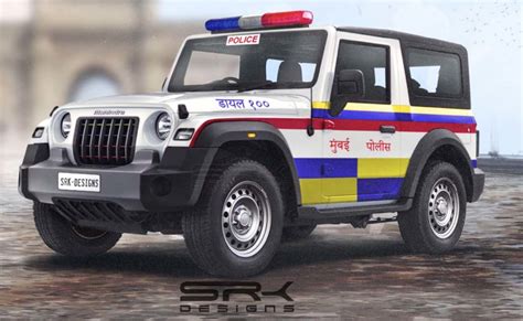 New-Gen Mahindra Thar Imagined As A Mumbai Police Car