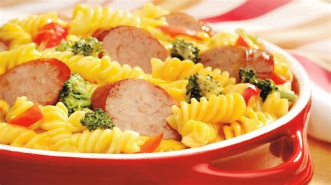 Cheesy Mac & Veggie Smoked Sausage Casserole - Eckrich