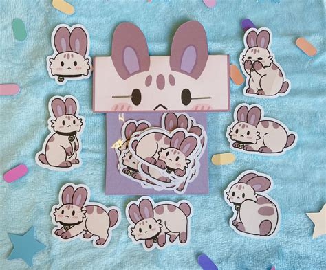 SAD BUNNY CLUB Sticker Bundle Bunny Sticker Rabbit Sticker Easter ...