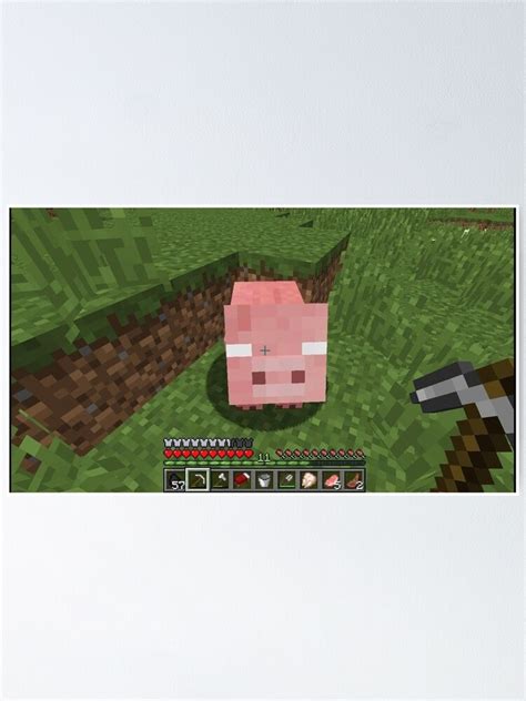 "Herobrine pig minecraft" Poster for Sale by Finley055 | Redbubble