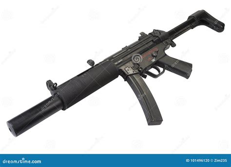 Submachine Gun MP5 with Silencer Stock Photo - Image of operations ...