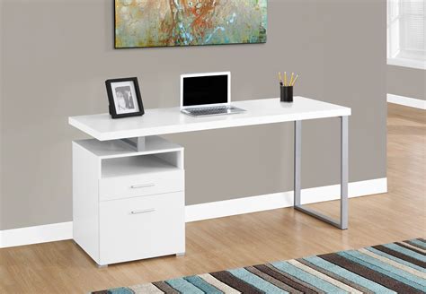 Modern 60" Single Pedestal Computer Desk in White – ComputerDesk.com