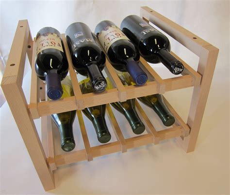 Buy Custom Beech Wood Wine Rack Small Size Holds 8 Bottles, made to ...