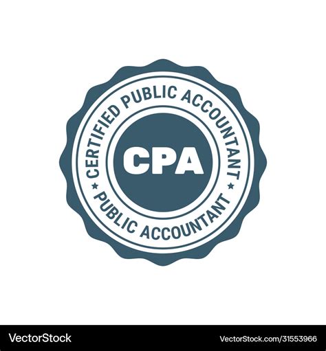 Certified public accountant sign or stamp cpa Vector Image