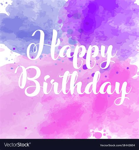 Watercolor greeting card - happy birthday Vector Image