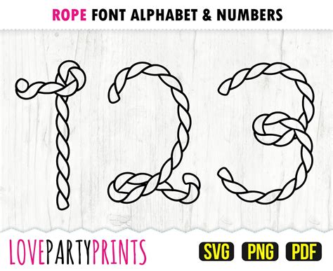 ROPE FONT SVG Png Pdf Rope Font Clipart Rodeo Font - Etsy