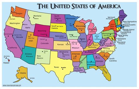 Map Of Usa States And Capitals Colorful Us Map With Capitals | Porn Sex ...