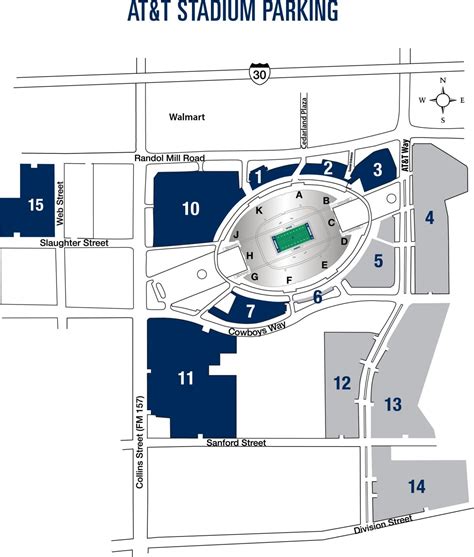 At&t stadium parking map - At&t parking map (California - USA)