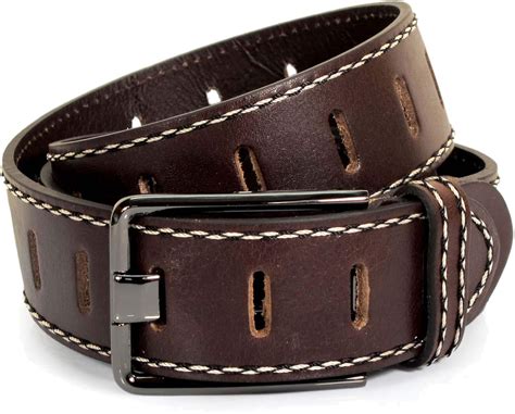 Womens Real Genuine Leather Dark Brown Belt 1.5 Wide S-L Thick Casual ...