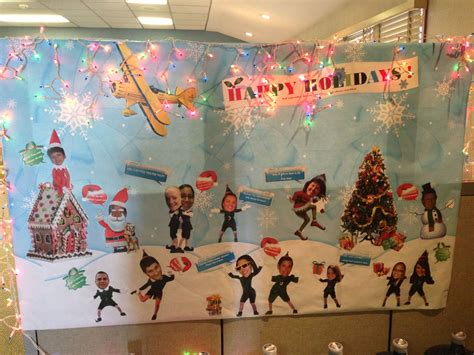 Cubicle office mural holiday decoration. | Office christmas decorations ...