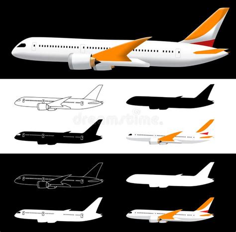 Airplane Side View Silhouette Stock Illustrations – 920 Airplane Side ...