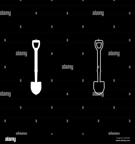 Shovel icon white color vector illustration flat style image set Stock ...