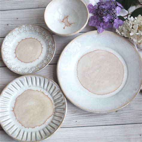 Andover Pottery — Handmade Dinnerware Set - Rustic Pottery White ...