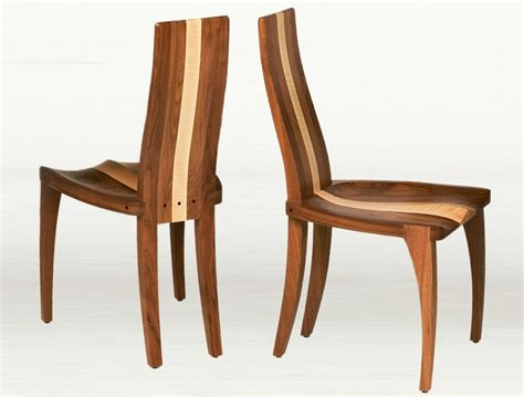 Custom Made Modern Dining Chair In Solid Walnut Wood With Carved Seat ...