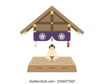 Illustration Sumo Wrestler Sumo Wrestling Ring Stock Vector (Royalty ...