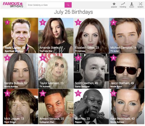 July 26 Famous Birthdays | Westheights