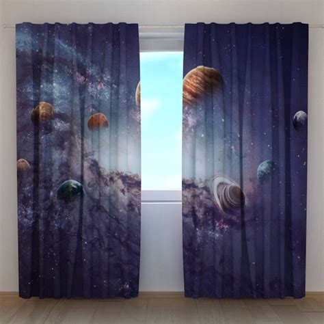 Window Curtains Kids Curtains Space and Planet Curtains | Etsy