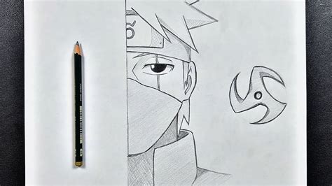 Easy to draw || How to draw Kakashi half face step-by-step - YouTube