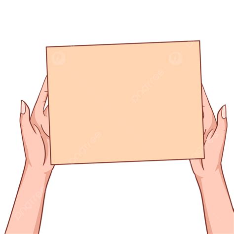 Hand Holding Paper Cartoon Sticky Note Box, Hand, Both Hands, Paper PNG ...