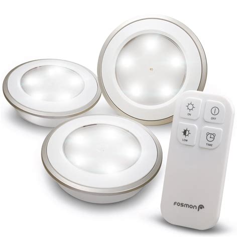 Fosmon Wireless LED Puck Light 3 Pack with Remote Control, Under ...