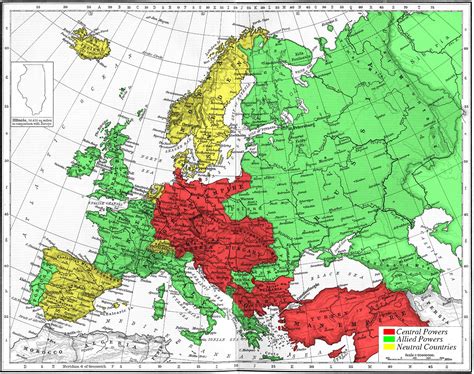 Europe's military alliances in World War I, 1914 - Full size