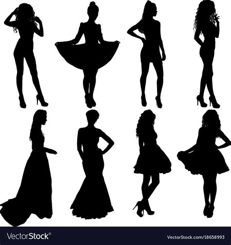 Beautiful fashion girl silhouette on a white Vector Image