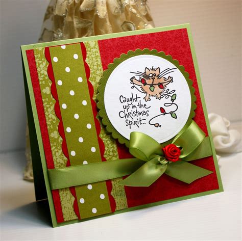 Christmas Card Handmade Greeting Card Caught Up in the