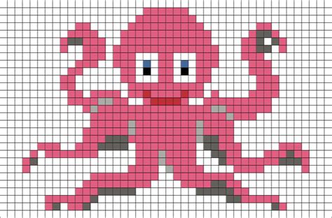 Octopus Pixel Art Pixel Art Easy Pixel Art Cross Stitch Pattern Maker ...