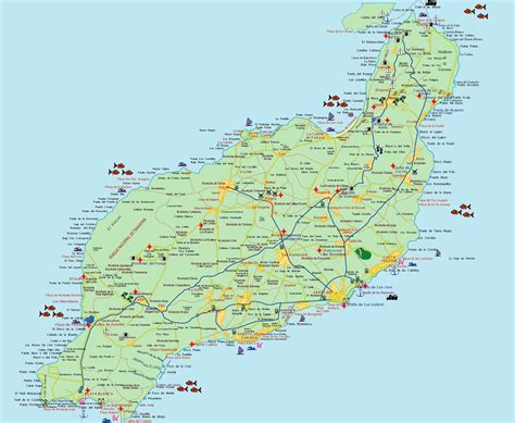 Stadtplan von Lanzarote | Detaillierte gedruckte Karten von Lanzarote ...