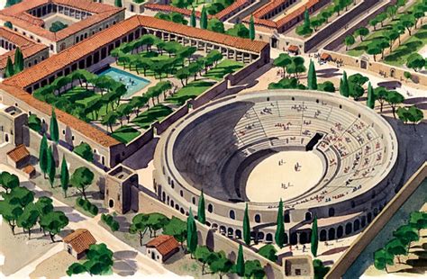 Amphitheater - central sports arena - Pompeii - Italy