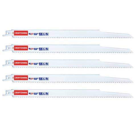 CRAFTSMAN Reciprocating Saw Blades, 12-Inch, 6 TPI, Wood/Metal, 5-Piece ...