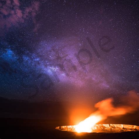 Hawaii Photography | Halemaumau Crater with Milky Way by Matt Kwock