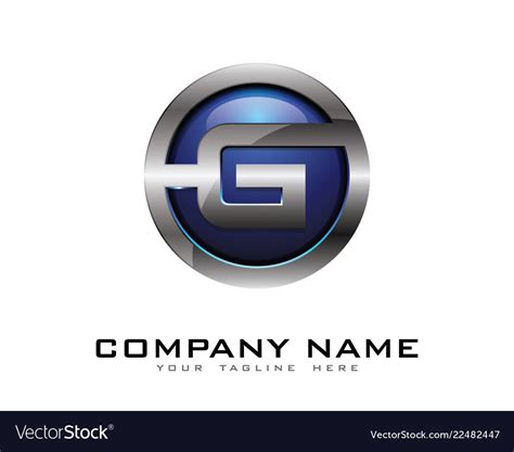 G 3d circle chrome letter logo icon design Vector Image