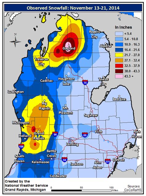 River-Rat Reflections: MICHIGAN SNOW MAP