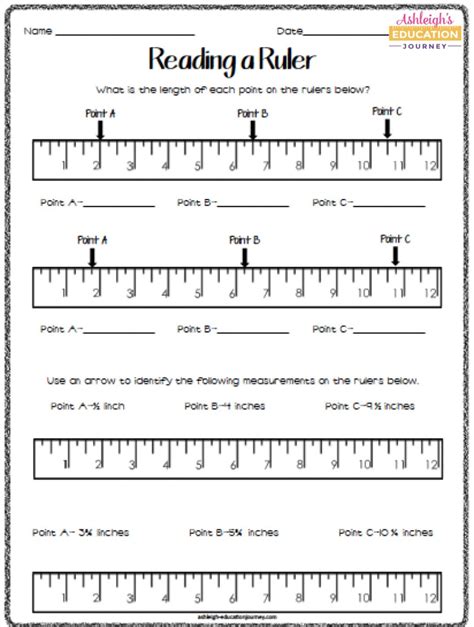 Reading a Ruler Worksheet | Reading a ruler, Teaching measurement ...