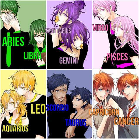 Pin by P. on Couple Zodiac Anime Character | Zodiac signs gemini, Anime ...