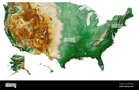 Topographical Map Of The United States Of America - Darsie Francesca