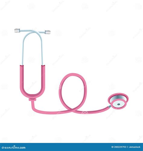 Pink Stethoscope Cardio Medical Tool Icon Stock Vector - Illustration ...