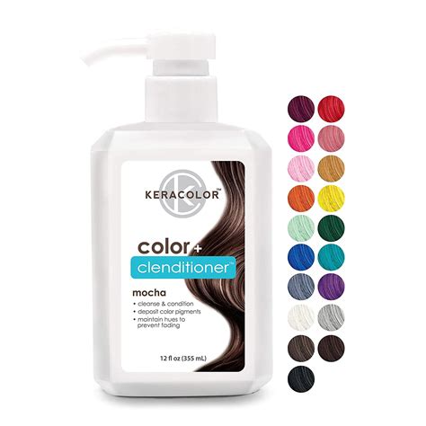 Keracolor Semi Permanent Hair Dye 3 in 1 Clenditioner, Mocha, 12 fl oz ...