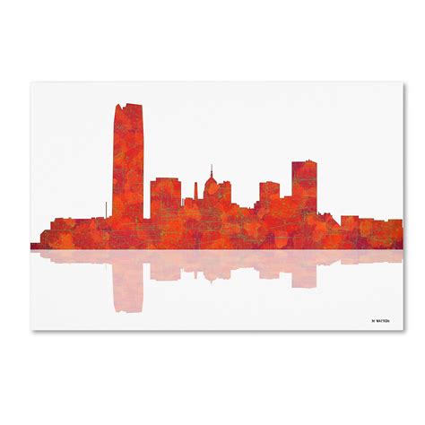 'Oklahoma City Oklahoma Skyline' Graphic Art on Wrapped Canvas ...