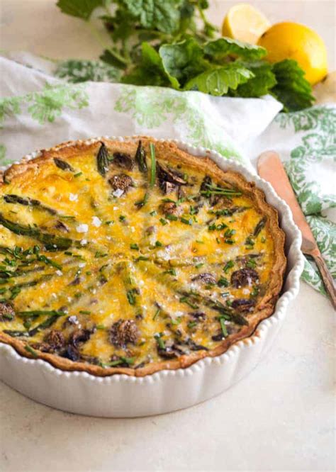 Asparagus Ham Quiche - The Seaside Baker