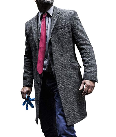 Luther TV Series John Luther (Idris Elba) Grey Wool Trench Coat - TLC