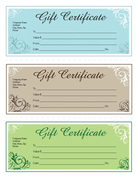 Microsoft Gift Certificate Template Free Word - Best Business Templates