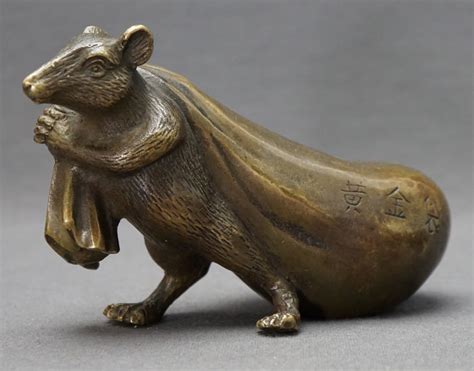 Sculpture - Bronze - Rat - with money bag - China - 21st century - Catawiki