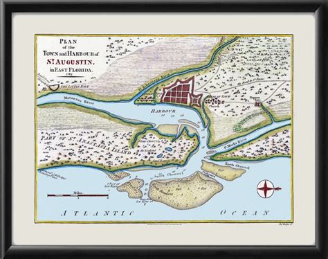 St. Augustine FL 1783 Restored Map | Vintage City Maps