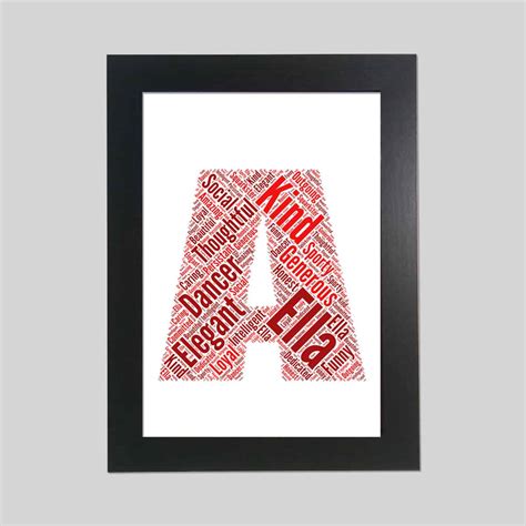 Word art print of letter A - Word Art Prints - Word Art App