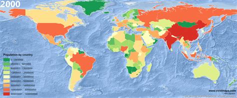 World population by country (2000 - 2016) - Vivid Maps | Map, World ...