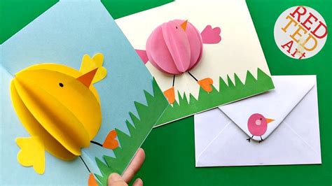 Easy Pop Up Chick Card - 3D Easter Card DIY - Cute & Easy - YouTube