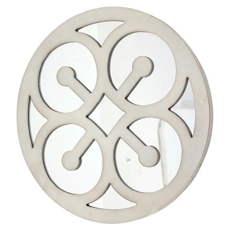 Round Mirror Wall Decor - White (Set of 6) | DCG Stores