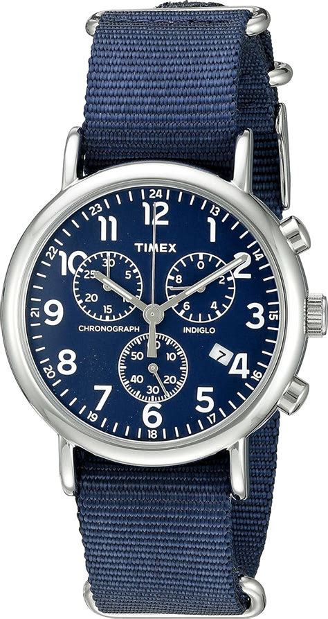 Amazon.com: Timex Unisex TW2P71300 Weekender Chrono Blue Double-Layered ...